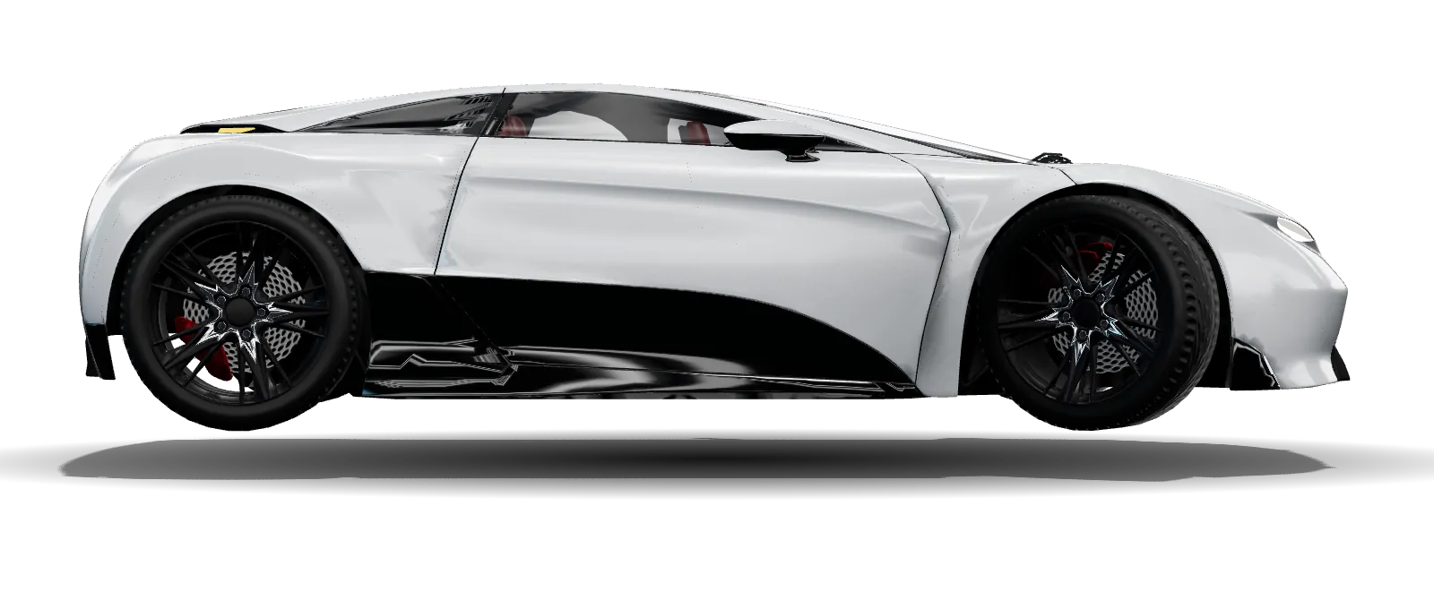 Auto sportiva vista di lato mentre riceve la pellicola