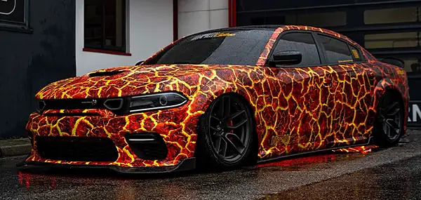 Dodge Charger, Stampa personalizzata effetto lava